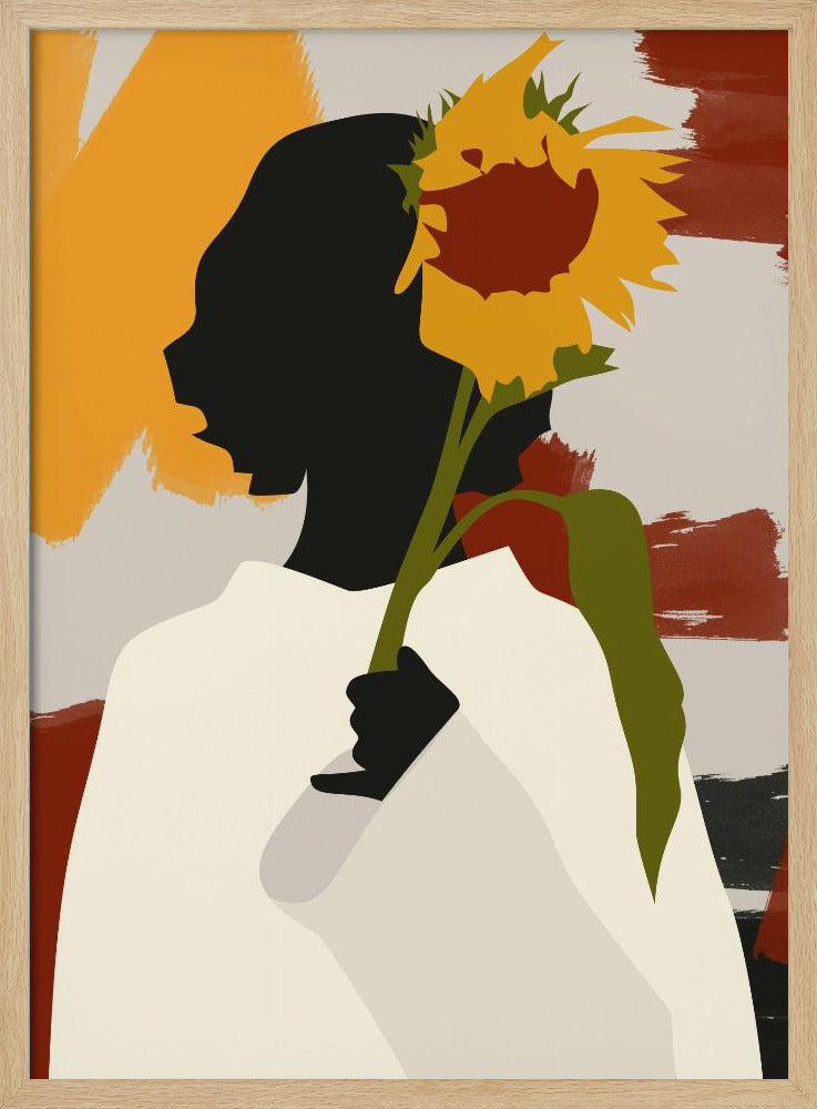 Shadowed Soul With Sunflower Print - Stretched Canvas, Poster or Fine Art Print I Heart Wall Art
