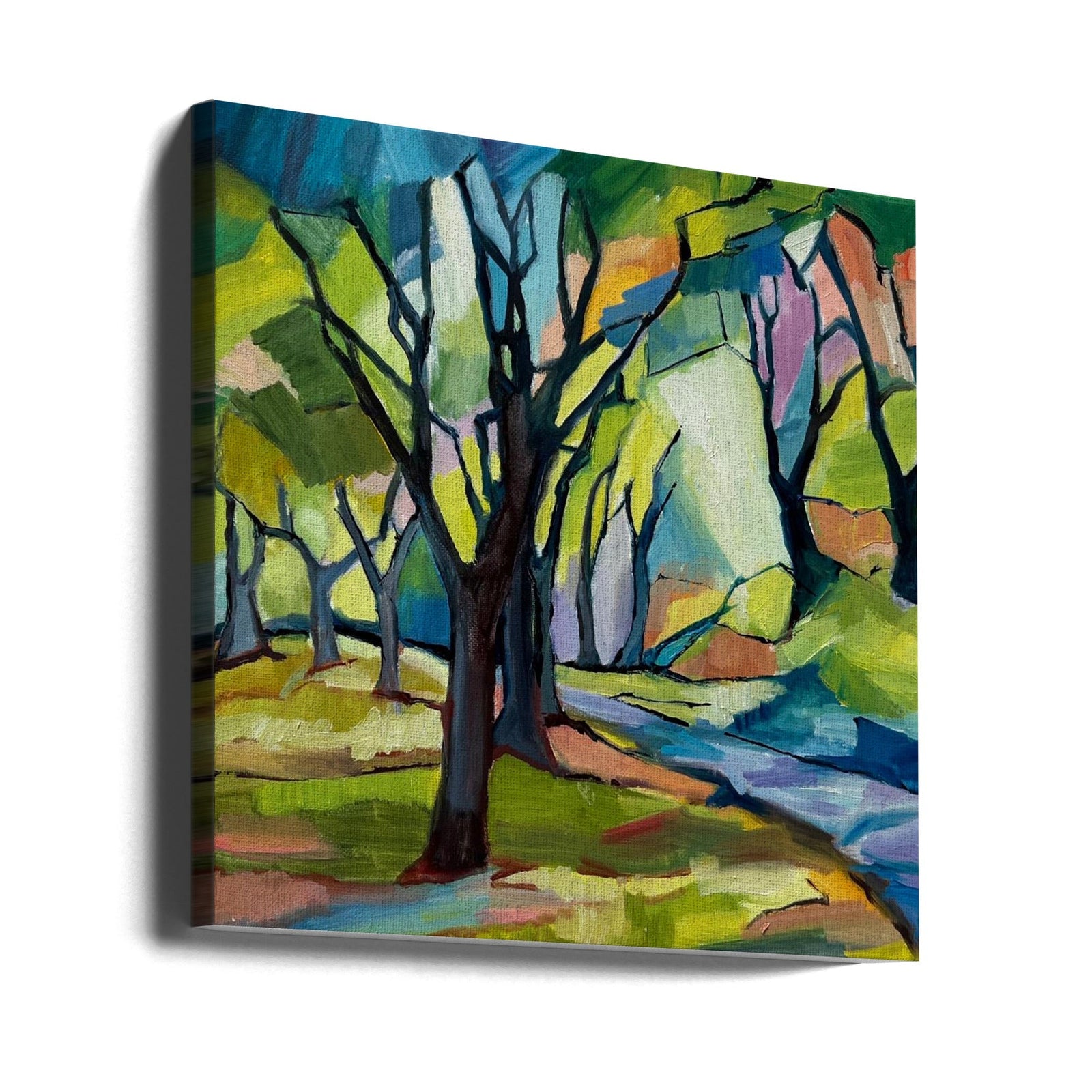 Shadowy Path - Square Stretched Canvas, Poster or Fine Art Print I Heart Wall Art