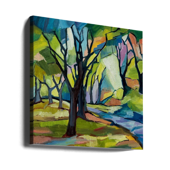 Shadowy Path - Square Stretched Canvas, Poster or Fine Art Print I Heart Wall Art