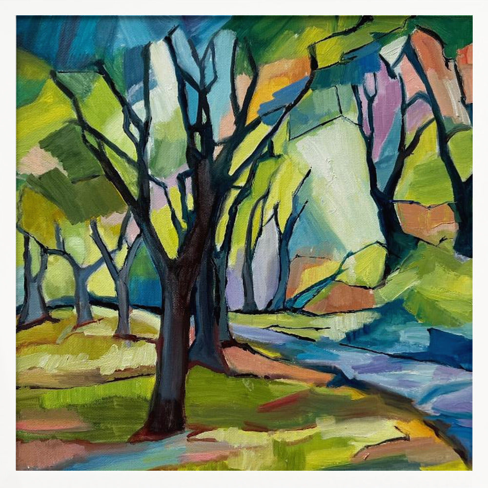 Shadowy Path - Square Stretched Canvas, Poster or Fine Art Print I Heart Wall Art
