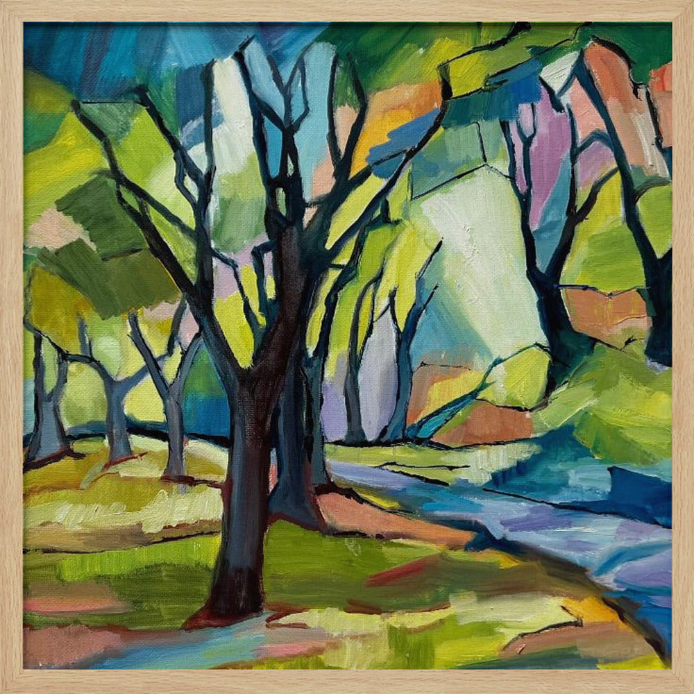 Shadowy Path - Square Stretched Canvas, Poster or Fine Art Print I Heart Wall Art