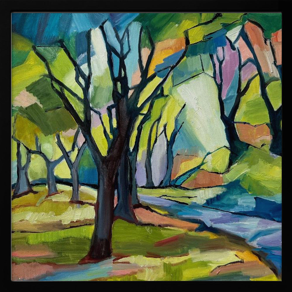 Shadowy Path - Square Stretched Canvas, Poster or Fine Art Print I Heart Wall Art