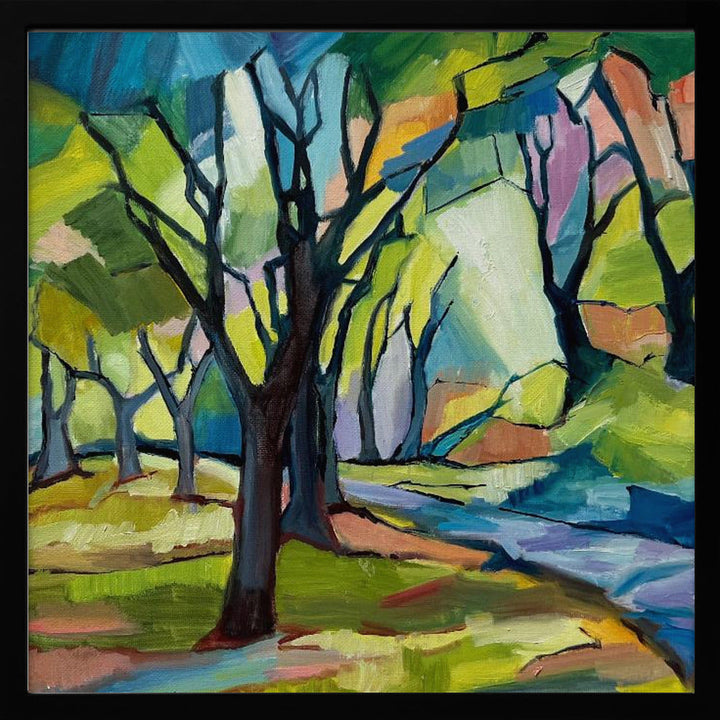 Shadowy Path - Square Stretched Canvas, Poster or Fine Art Print I Heart Wall Art