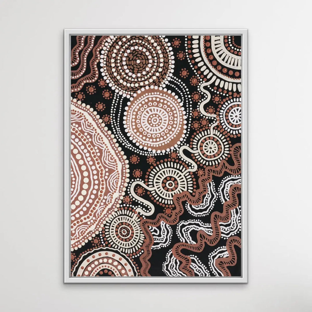 Shape of Country - Original Edition 3 - Aboriginal Art Print in Brown Tones by Leah Cummins - Dot Painting I Heart Wall Art Australia 