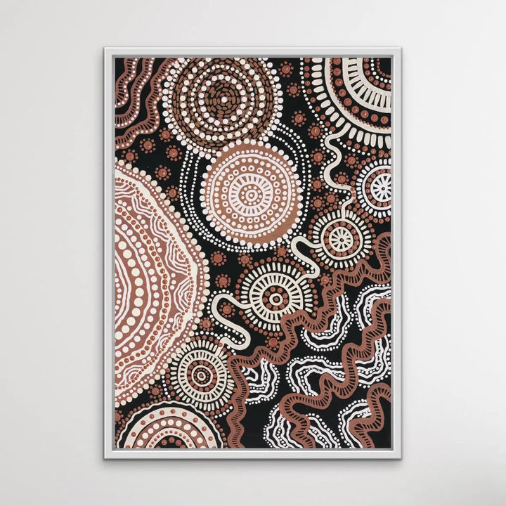 Shape of Country - Original Edition 3 - Aboriginal Art Print in Brown Tones by Leah Cummins - Dot Painting I Heart Wall Art Australia 
