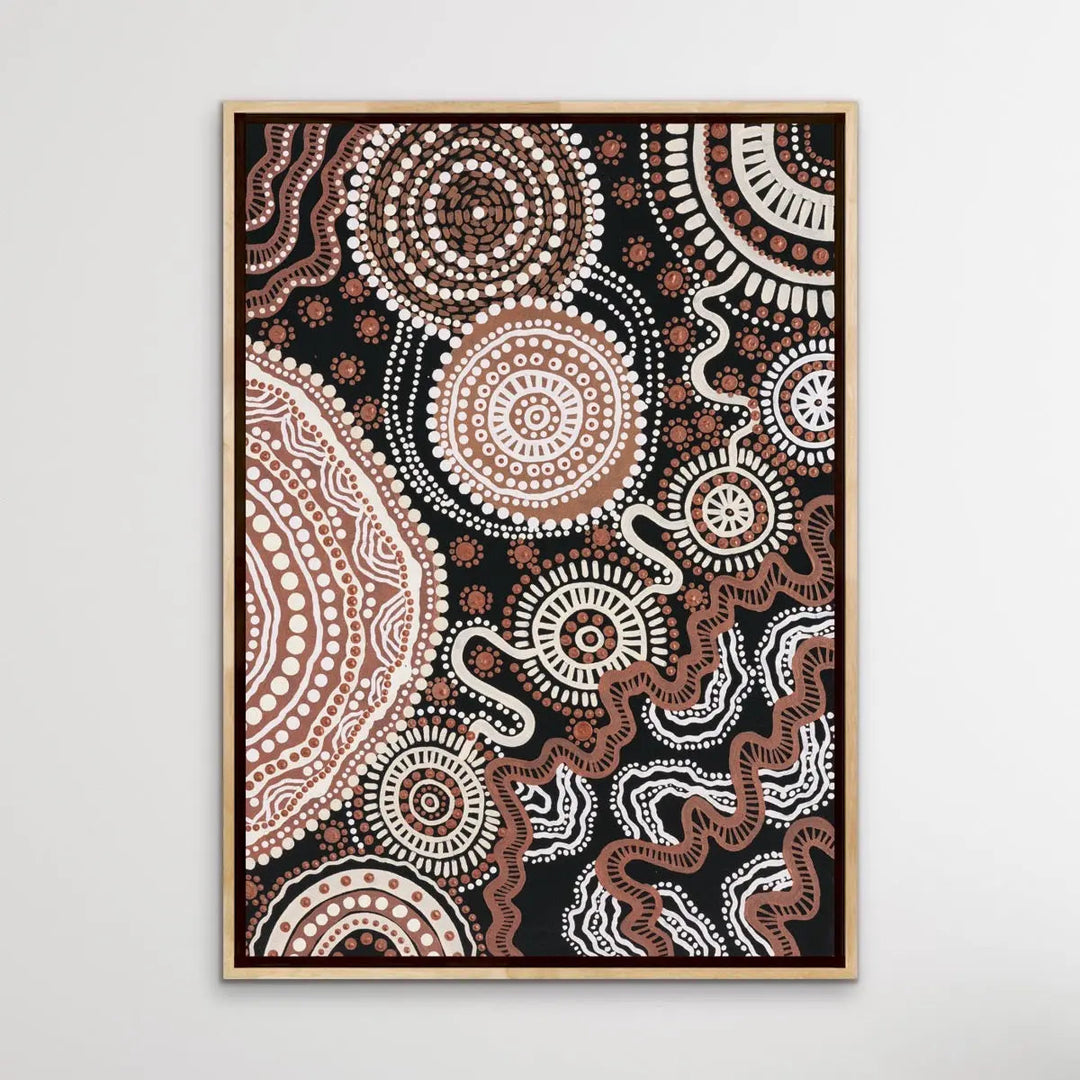 Shape of Country - Original Edition 3 - Aboriginal Art Print in Brown Tones by Leah Cummins - Dot Painting I Heart Wall Art Australia 