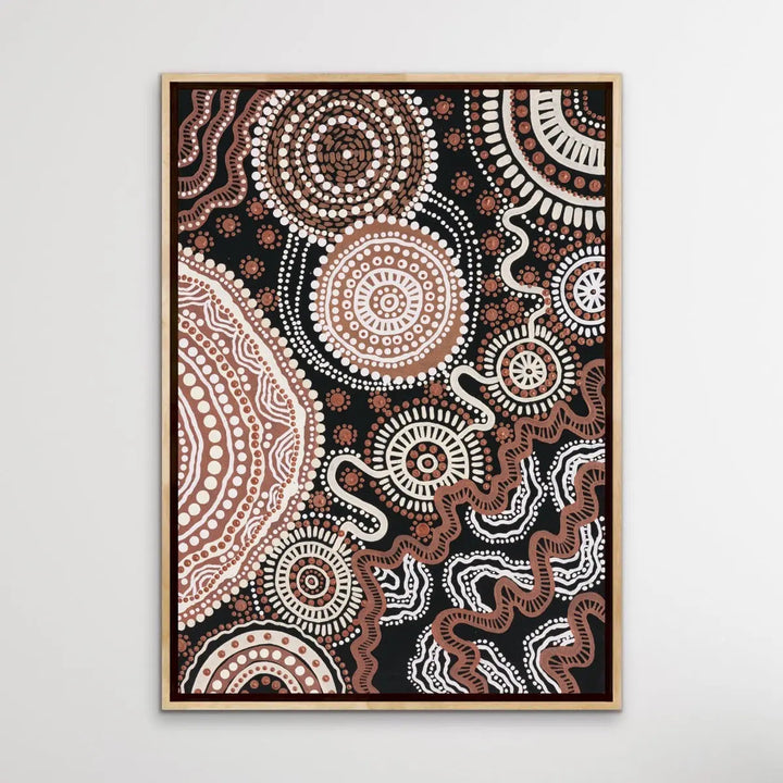 Shape of Country - Original Edition 3 - Aboriginal Art Print in Brown Tones by Leah Cummins - Dot Painting I Heart Wall Art Australia 