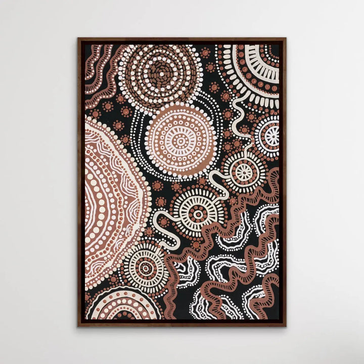 Shape of Country - Original Edition 3 - Aboriginal Art Print in Brown Tones by Leah Cummins - Dot Painting I Heart Wall Art Australia 