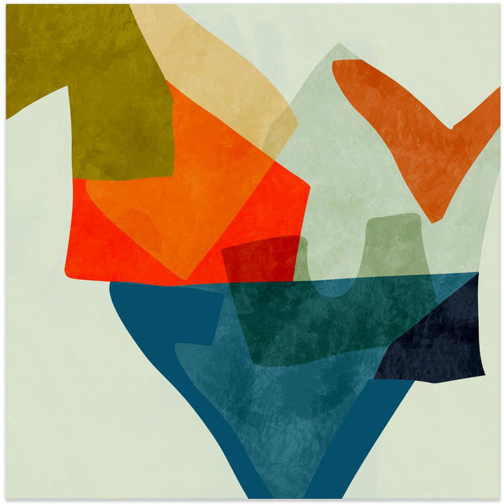 Shapes&amp;lines5 Kopie - Square Stretched Canvas, Poster or Fine Art Print I Heart Wall Art