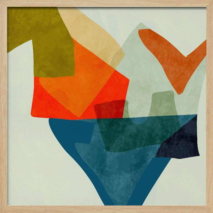 Shapes&amp;lines5 Kopie - Square Stretched Canvas, Poster or Fine Art Print I Heart Wall Art