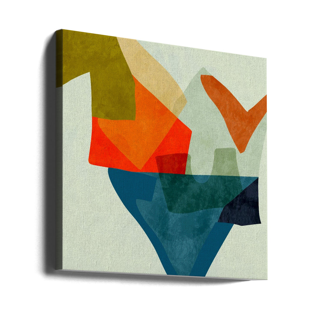 Shapes&amp;lines5 Kopie - Square Stretched Canvas, Poster or Fine Art Print I Heart Wall Art