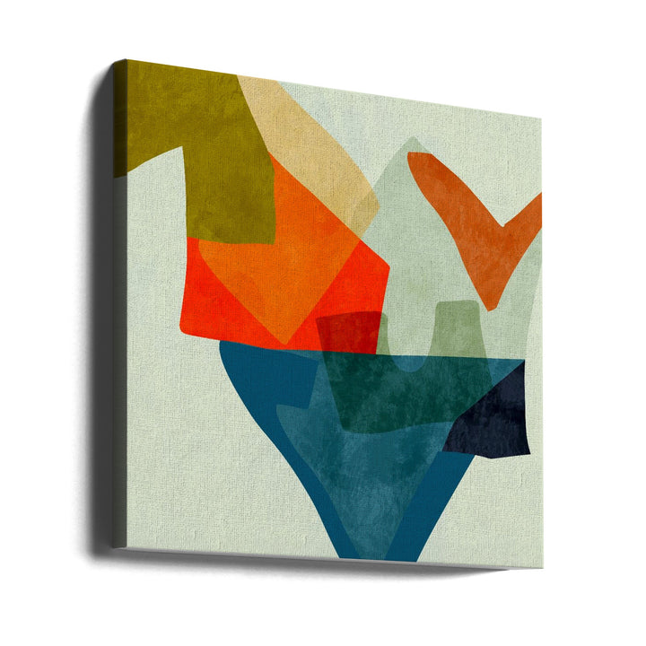Shapes&amp;lines5 Kopie - Square Stretched Canvas, Poster or Fine Art Print I Heart Wall Art