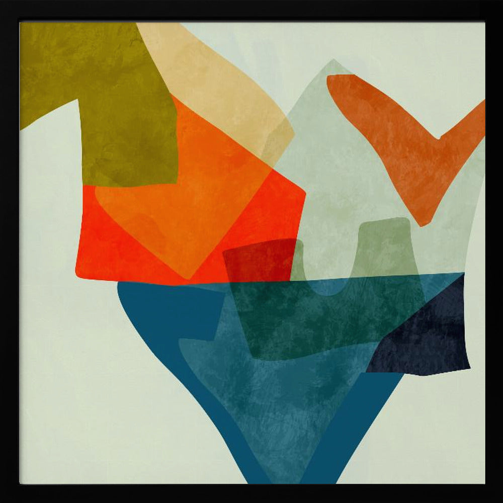 Shapes&amp;lines5 Kopie - Square Stretched Canvas, Poster or Fine Art Print I Heart Wall Art