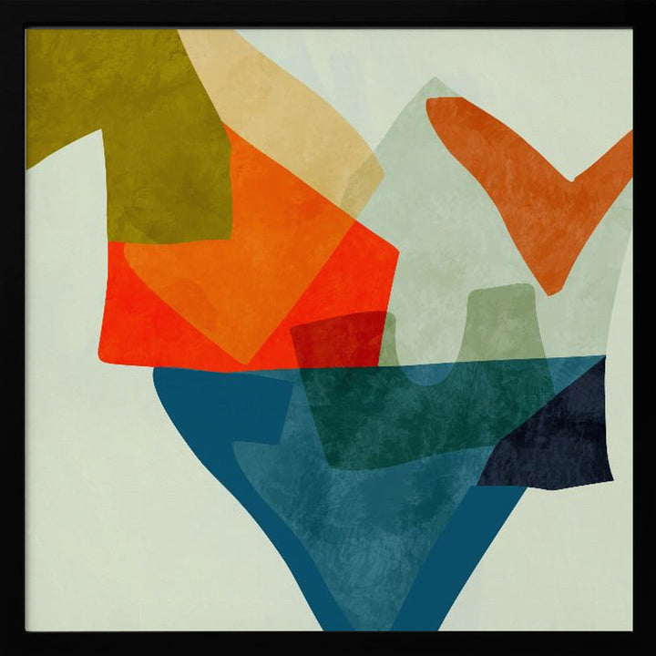 Shapes&amp;lines5 Kopie - Square Stretched Canvas, Poster or Fine Art Print I Heart Wall Art