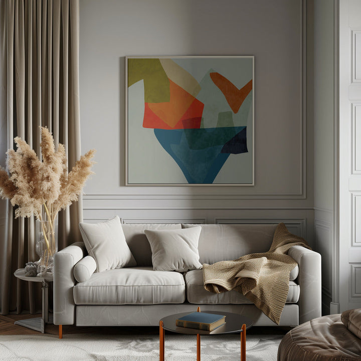 Shapes&amp;lines5 Kopie - Square Stretched Canvas, Poster or Fine Art Print I Heart Wall Art