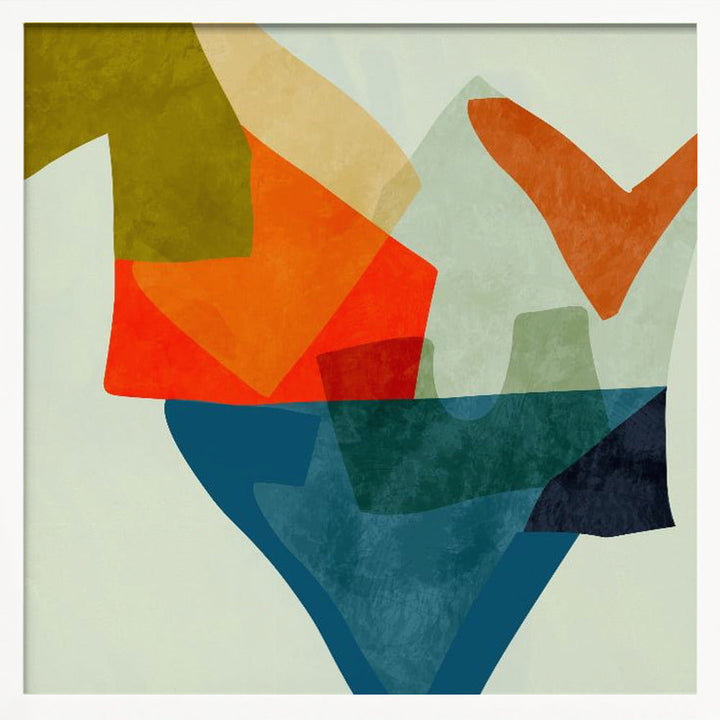 Shapes&amp;lines5 Kopie - Square Stretched Canvas, Poster or Fine Art Print I Heart Wall Art