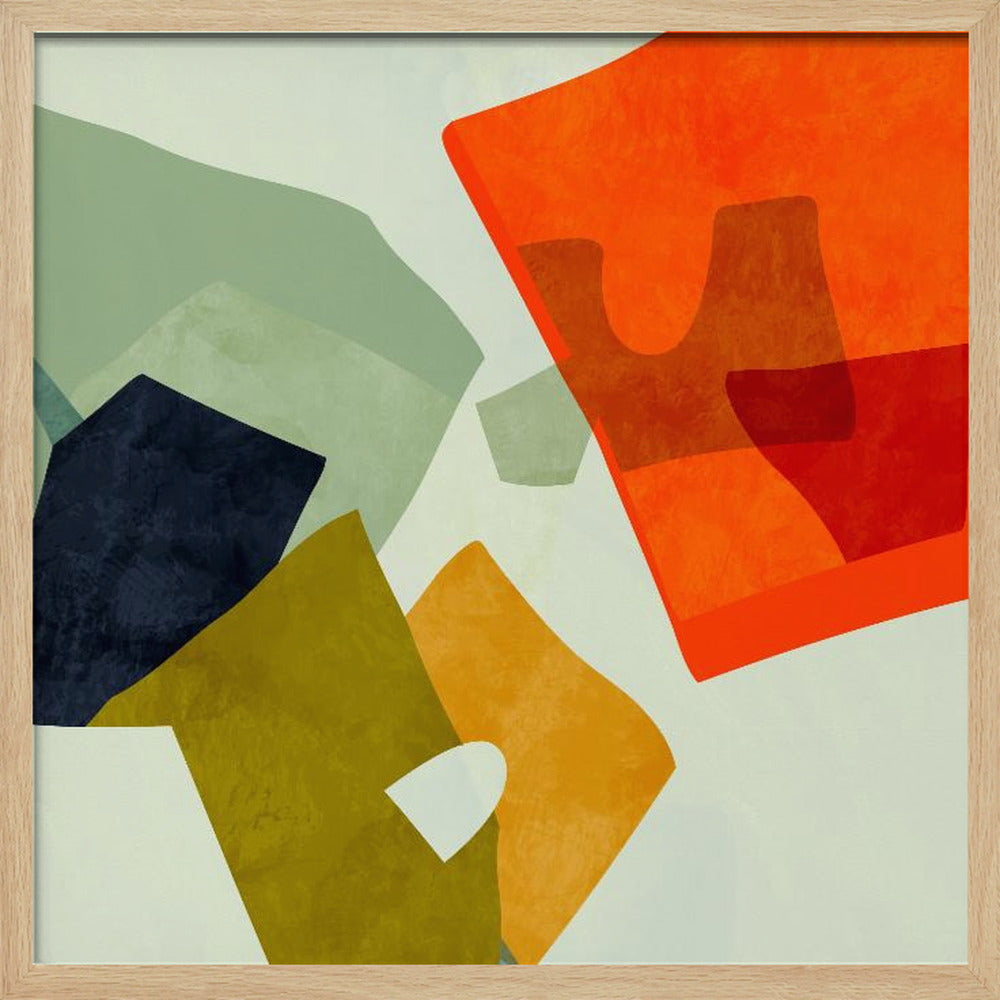 Shapes&amp;lines6 - Square Stretched Canvas, Poster or Fine Art Print I Heart Wall Art