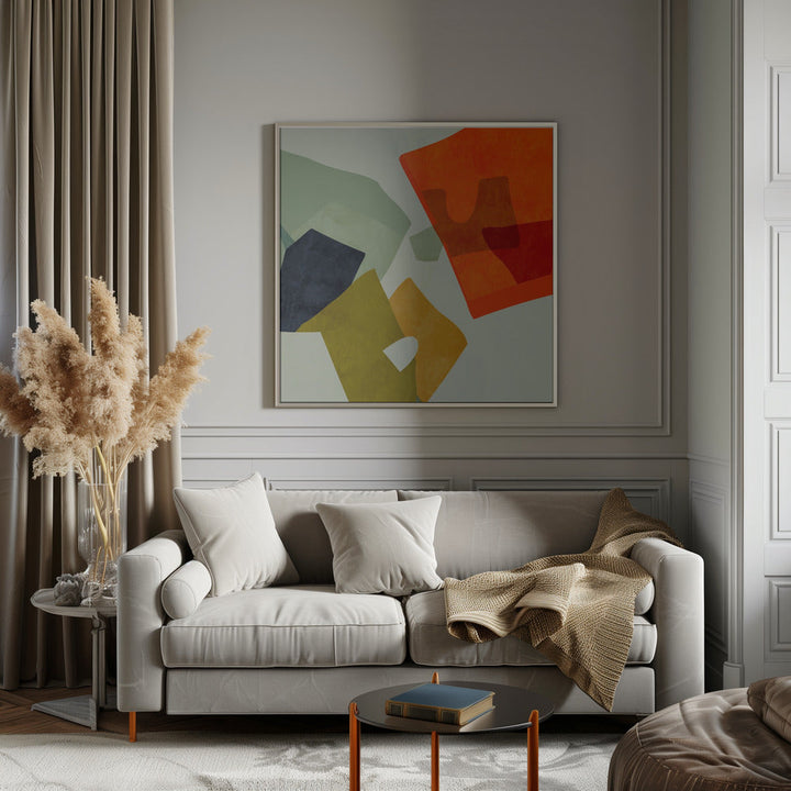 Shapes&amp;lines6 - Square Stretched Canvas, Poster or Fine Art Print I Heart Wall Art