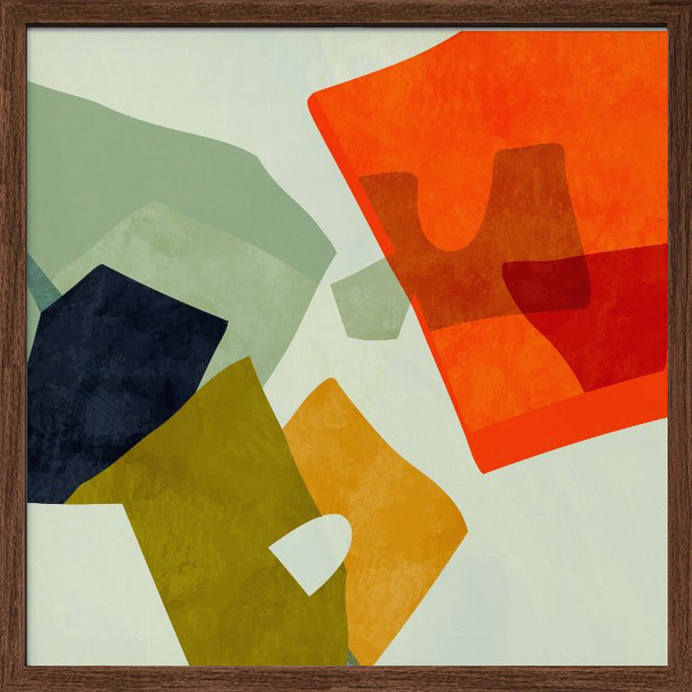Shapes&amp;lines6 - Square Stretched Canvas, Poster or Fine Art Print I Heart Wall Art