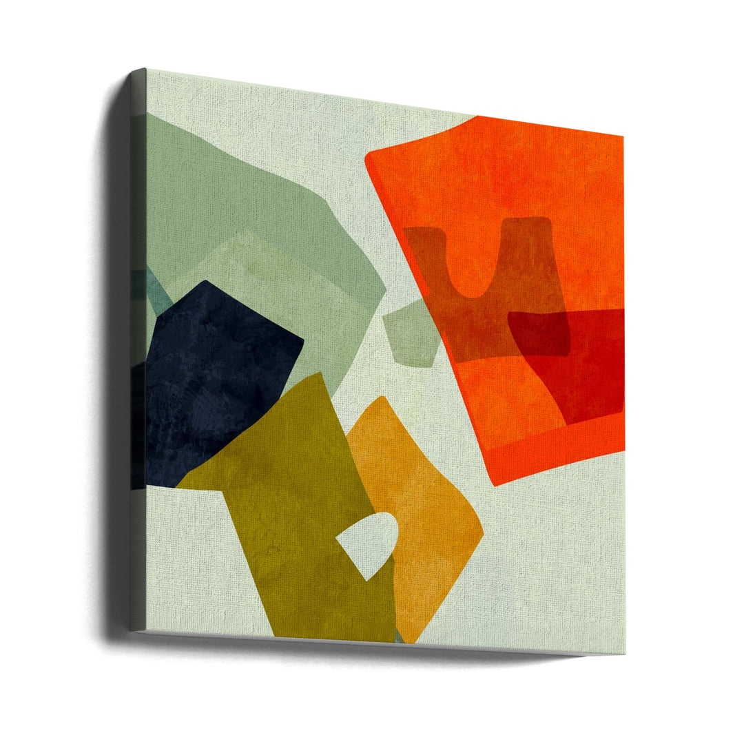 Shapes&amp;lines6 - Square Stretched Canvas, Poster or Fine Art Print I Heart Wall Art
