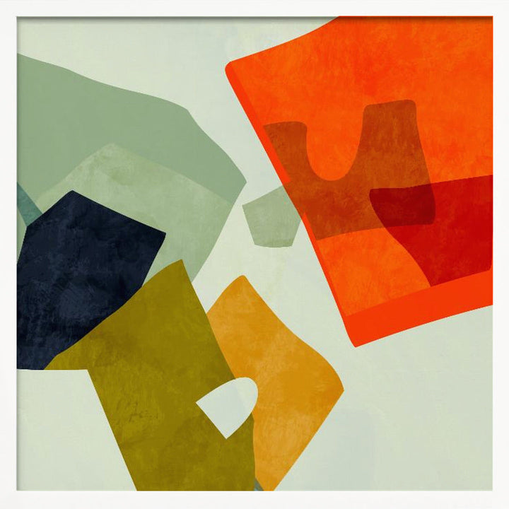 Shapes&amp;lines6 - Square Stretched Canvas, Poster or Fine Art Print I Heart Wall Art