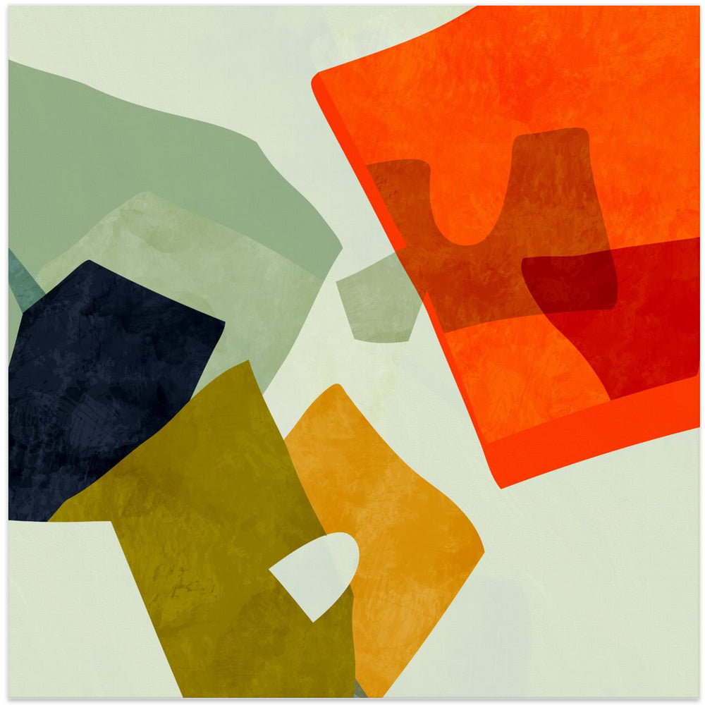 Shapes&amp;lines6 - Square Stretched Canvas, Poster or Fine Art Print I Heart Wall Art