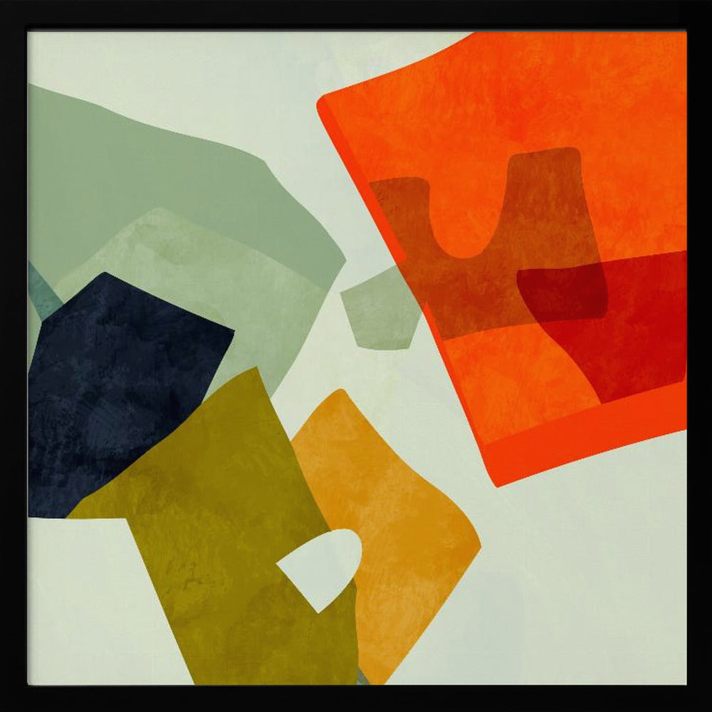 Shapes&amp;lines6 - Square Stretched Canvas, Poster or Fine Art Print I Heart Wall Art