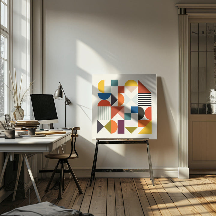 Shapes Minimal - Square Stretched Canvas, Poster or Fine Art Print I Heart Wall Art