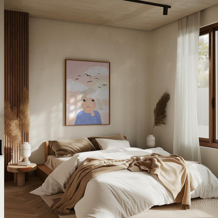 She´s got her head among the clouds - Stretched Canvas, Poster or Fine Art Print I Heart Wall Art