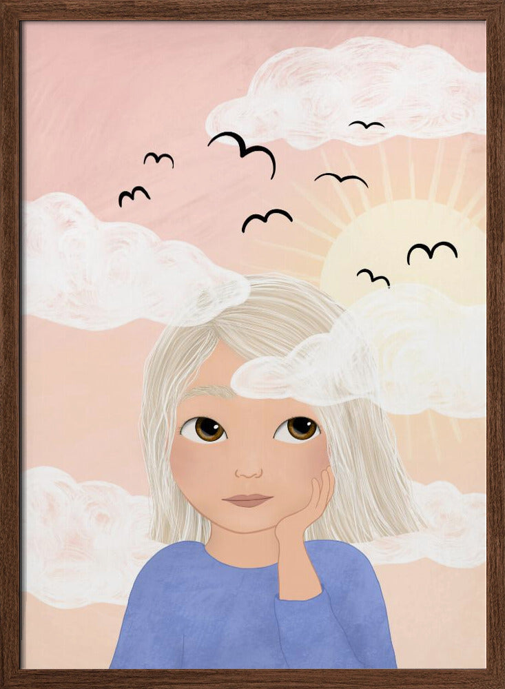 She´s got her head among the clouds - Stretched Canvas, Poster or Fine Art Print I Heart Wall Art