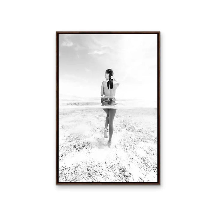 She Swims - Black and White Photographic Print Of Naked Woman Swimming - Art Or Canvas Print I Heart Wall Art Australia 