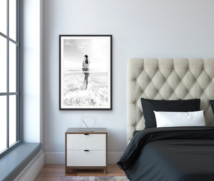 She Swims - Black and White Photographic Print Of Naked Woman Swimming - Art Or Canvas Print I Heart Wall Art Australia 