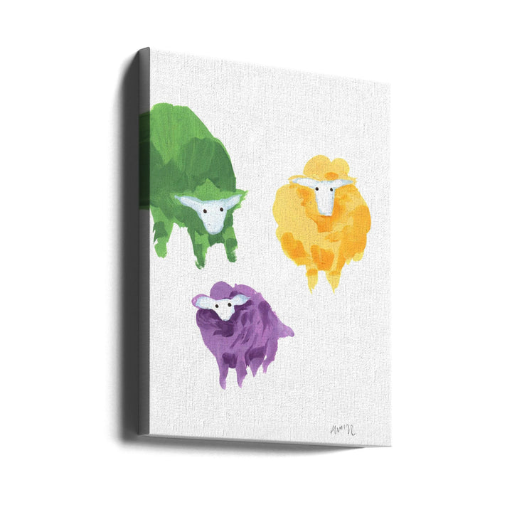 Sheep Triplets - Stretched Canvas, Poster or Fine Art Print I Heart Wall Art