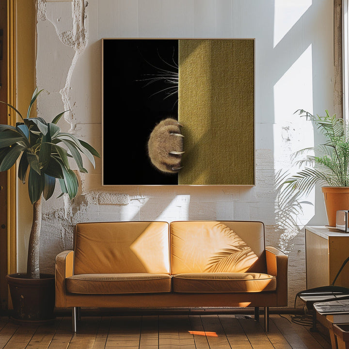 Shy cat ... - Square Stretched Canvas, Poster or Fine Art Print I Heart Wall Art