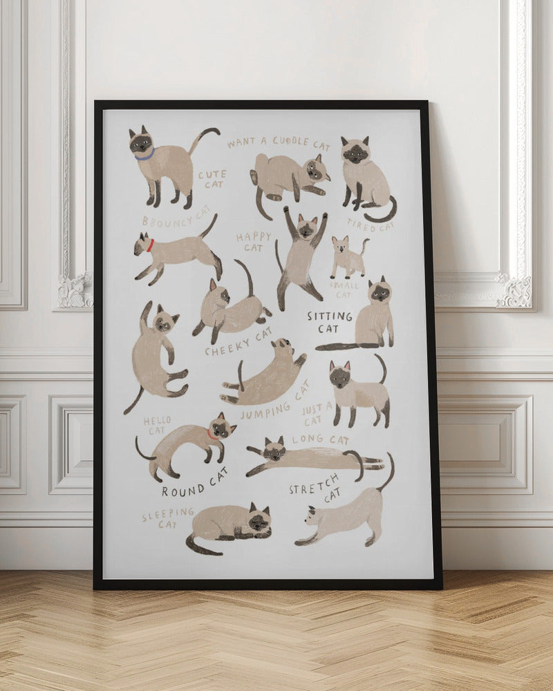 Siamese Cat Print - Stretched Canvas, Poster or Fine Art Print I Heart Wall Art