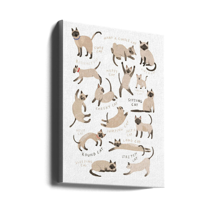 Siamese Cat Print - Stretched Canvas, Poster or Fine Art Print I Heart Wall Art