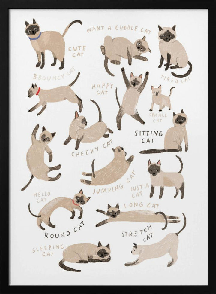 Siamese Cat Print - Stretched Canvas, Poster or Fine Art Print I Heart Wall Art