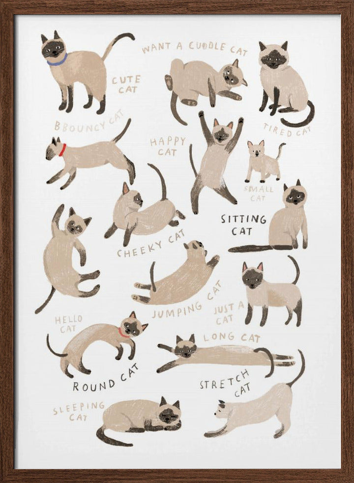 Siamese Cat Print - Stretched Canvas, Poster or Fine Art Print I Heart Wall Art
