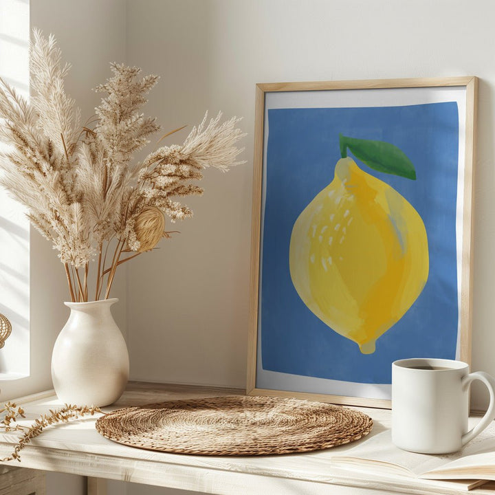 Simplistic Painting of a Lemon - Stretched Canvas, Poster or Fine Art Print - I Heart Wall Art - Poster Print, Canvas Print or Framed Art Print