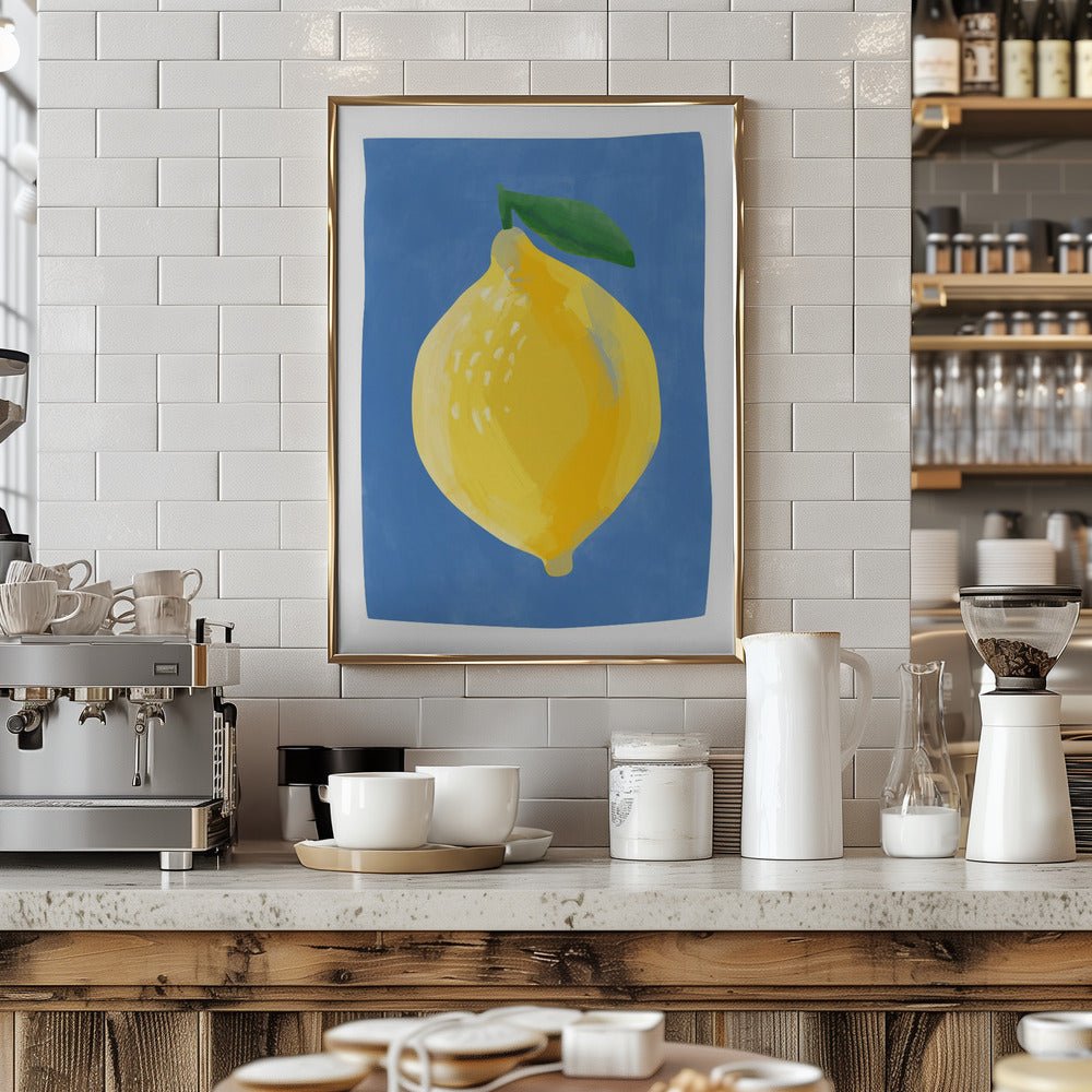 Simplistic Painting of a Lemon - Stretched Canvas, Poster or Fine Art Print - I Heart Wall Art - Poster Print, Canvas Print or Framed Art Print