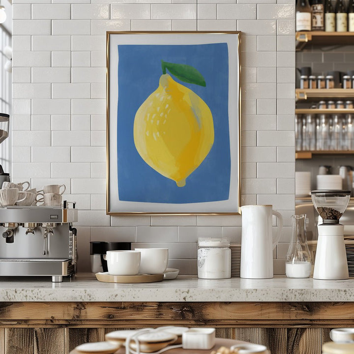 Simplistic Painting of a Lemon - Stretched Canvas, Poster or Fine Art Print - I Heart Wall Art - Poster Print, Canvas Print or Framed Art Print