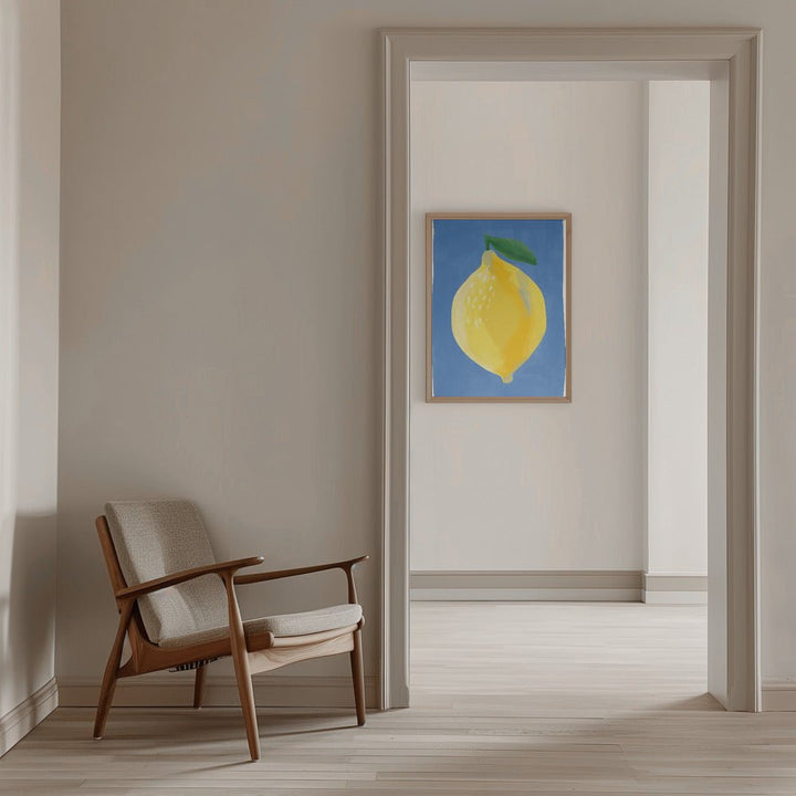 Simplistic Painting of a Lemon - Stretched Canvas, Poster or Fine Art Print - I Heart Wall Art - Poster Print, Canvas Print or Framed Art Print