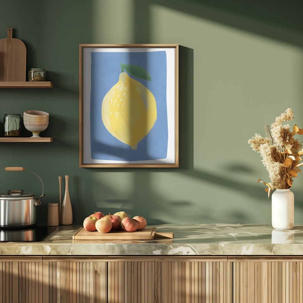 Simplistic Painting of a Lemon - Stretched Canvas, Poster or Fine Art Print - I Heart Wall Art - Poster Print, Canvas Print or Framed Art Print