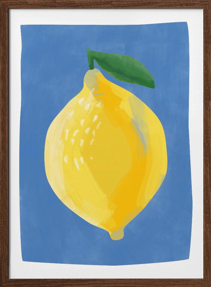 Simplistic Painting of a Lemon - Stretched Canvas, Poster or Fine Art Print - I Heart Wall Art - Poster Print, Canvas Print or Framed Art Print