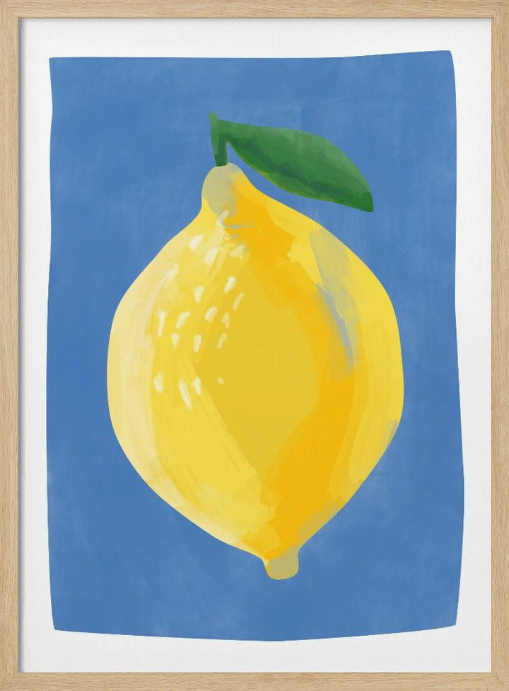 Simplistic Painting of a Lemon - Stretched Canvas, Poster or Fine Art Print - I Heart Wall Art - Poster Print, Canvas Print or Framed Art Print
