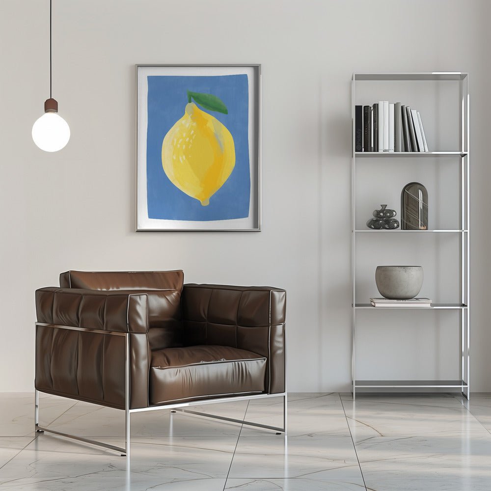 Simplistic Painting of a Lemon - Stretched Canvas, Poster or Fine Art Print - I Heart Wall Art - Poster Print, Canvas Print or Framed Art Print