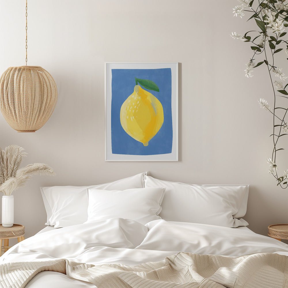 Simplistic Painting of a Lemon - Stretched Canvas, Poster or Fine Art Print - I Heart Wall Art - Poster Print, Canvas Print or Framed Art Print