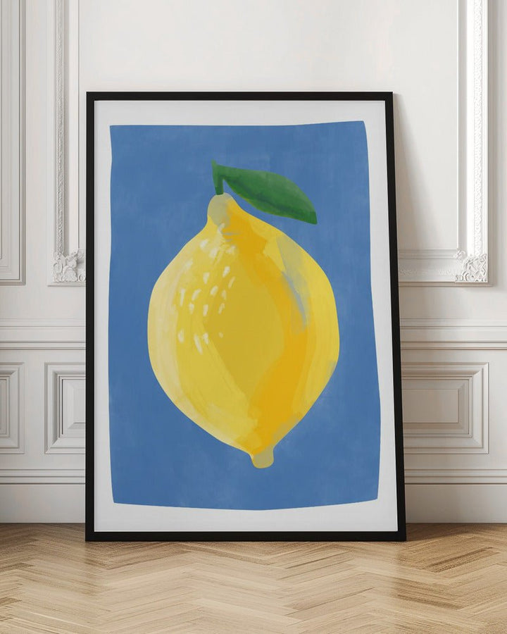 Simplistic Painting of a Lemon - Stretched Canvas, Poster or Fine Art Print - I Heart Wall Art - Poster Print, Canvas Print or Framed Art Print
