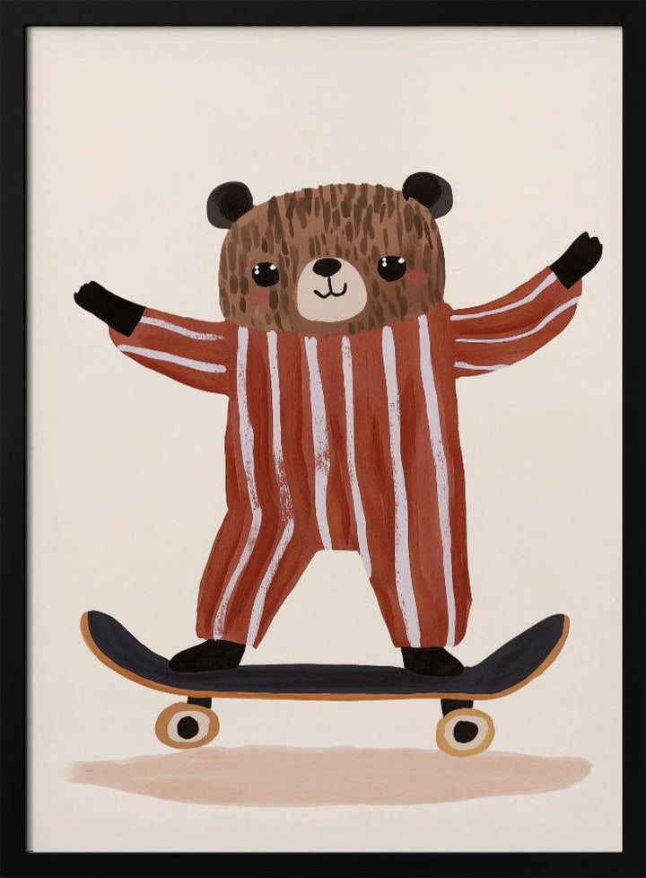 Skatingteddy - Stretched Canvas, Poster or Fine Art Print I Heart Wall Art
