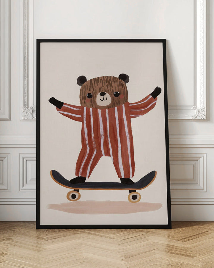 Skatingteddy - Stretched Canvas, Poster or Fine Art Print I Heart Wall Art